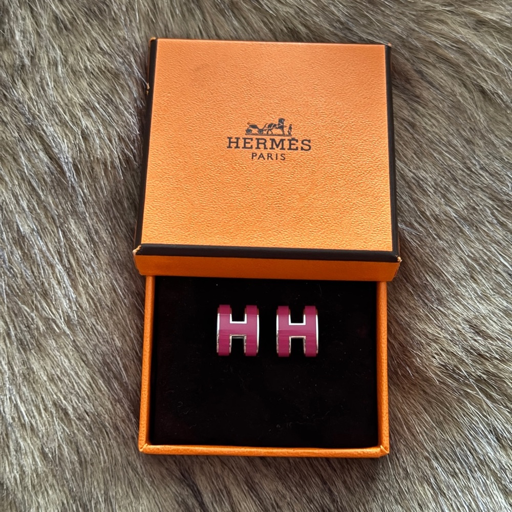 Hermes Pop H Pink Earrings
